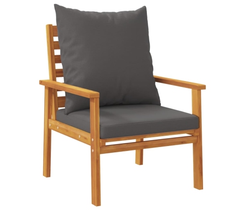 Set de muebles de jardín 4 pzs y cojines madera maciza acacia