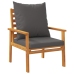 Set de muebles de jardín 4 pzs y cojines madera maciza acacia
