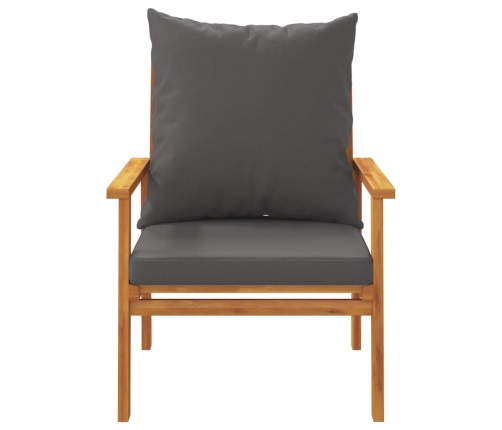 Set de muebles de jardín 4 pzs y cojines madera maciza acacia
