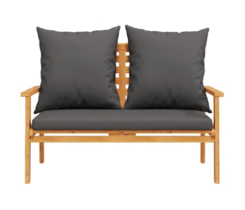 Set de muebles de jardín 4 pzs y cojines madera maciza acacia