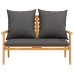 Set de muebles de jardín 4 pzs y cojines madera maciza acacia