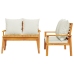 Set de muebles para jardín 3 piezas con cojines madera acacia