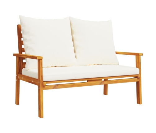 Set de muebles para jardín 3 piezas con cojines madera acacia