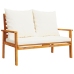 Set de muebles para jardín 3 piezas con cojines madera acacia