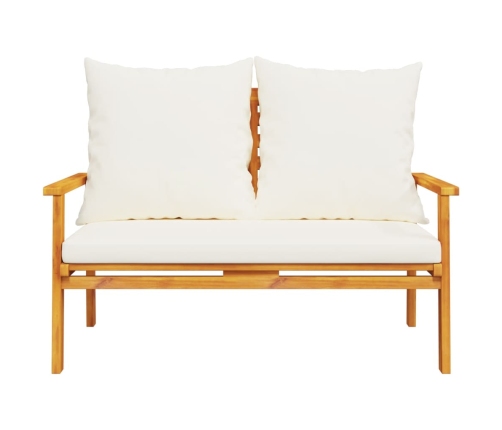 Set de muebles para jardín 3 piezas con cojines madera acacia