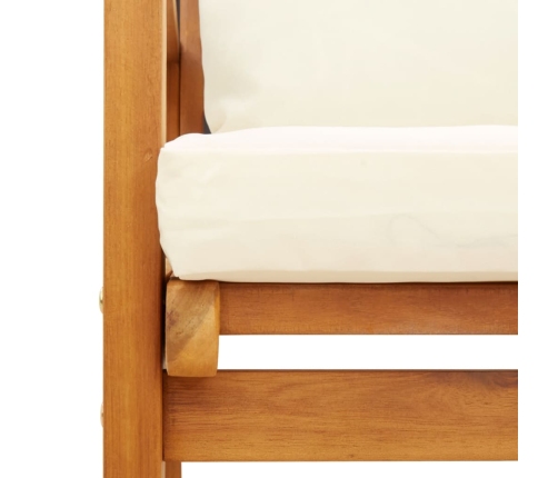Set de muebles para jardín 3 piezas con cojines madera acacia
