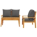 Set de muebles para jardín 3 piezas con cojines madera acacia