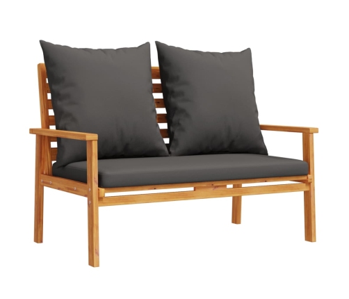 Set de muebles para jardín 3 piezas con cojines madera acacia