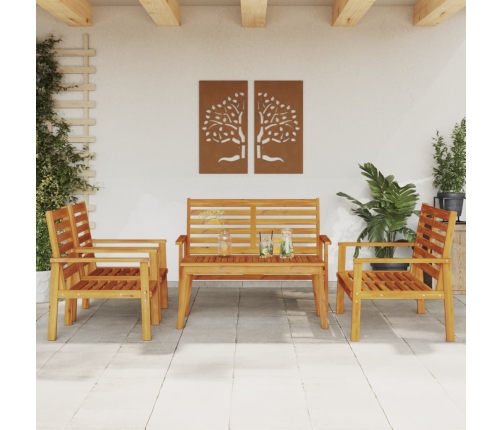 Juego de muebles de jardín 5 pzas madera maciza de acacia