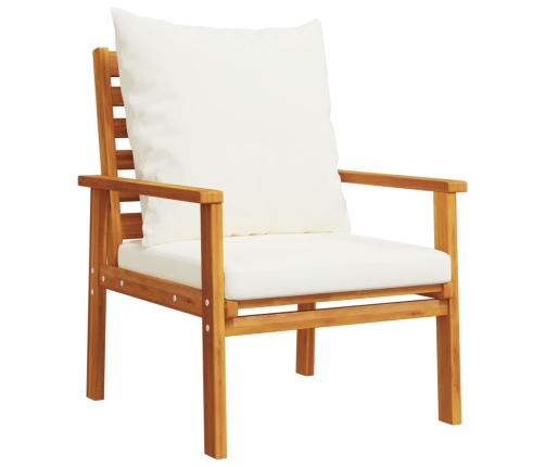 Juego de muebles jardín 5 pzas con cojines madera maciza acacia