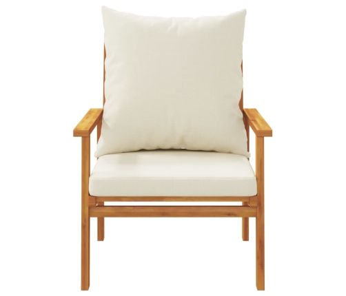 Juego de muebles jardín 5 pzas con cojines madera maciza acacia