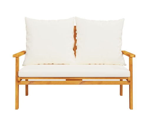 Juego de muebles jardín 5 pzas con cojines madera maciza acacia