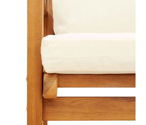 Juego de muebles jardín 5 pzas con cojines madera maciza acacia