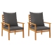 Juego de muebles jardín 5 pzas con cojines madera maciza acacia