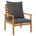 Juego de muebles jardín 5 pzas con cojines madera maciza acacia