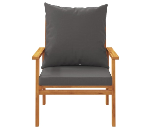 Juego de muebles jardín 5 pzas con cojines madera maciza acacia