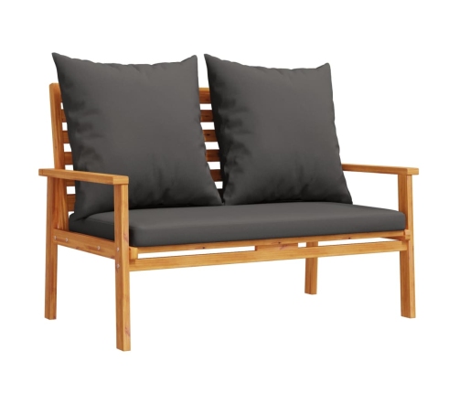 Juego de muebles jardín 5 pzas con cojines madera maciza acacia
