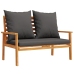 Juego de muebles jardín 5 pzas con cojines madera maciza acacia