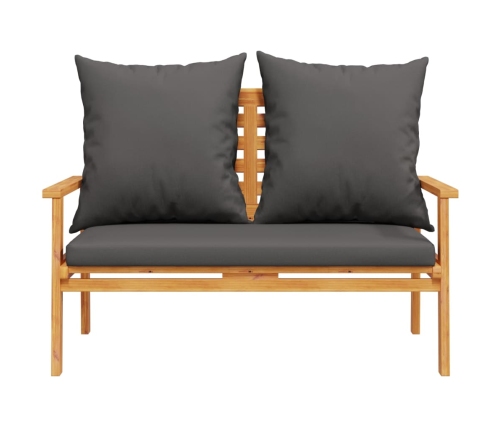 Juego de muebles jardín 5 pzas con cojines madera maciza acacia
