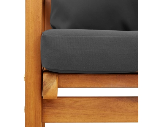 Juego de muebles jardín 5 pzas con cojines madera maciza acacia