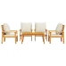 Juego de muebles jardín 5 pzas con cojines madera maciza acacia