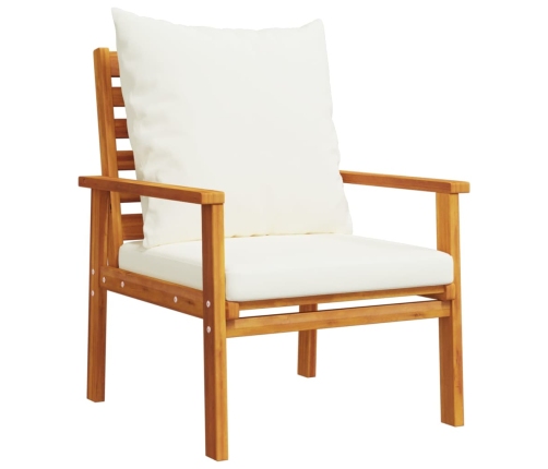 Juego de muebles jardín 5 pzas con cojines madera maciza acacia