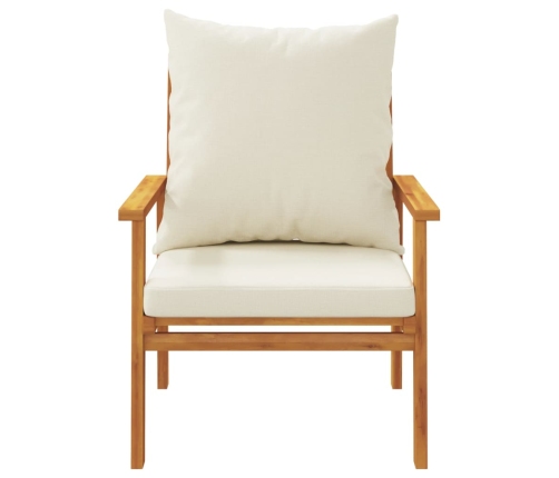 Juego de muebles jardín 5 pzas con cojines madera maciza acacia