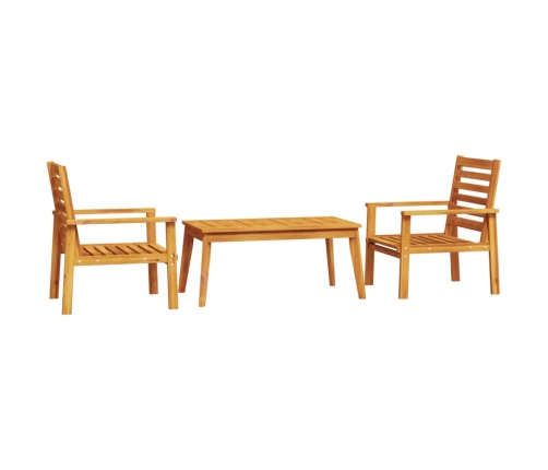 Juego de muebles de jardín 3 piezas madera maciza acacia