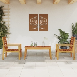Juego de muebles de jardín 3 piezas madera maciza acacia