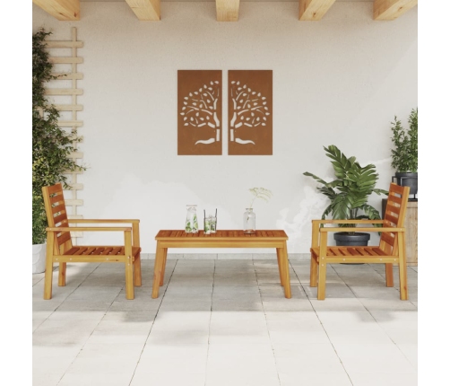 Juego de muebles de jardín 3 piezas madera maciza acacia