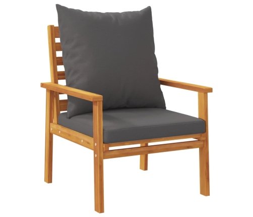 Set de muebles para jardín 3 piezas con cojines madera acacia