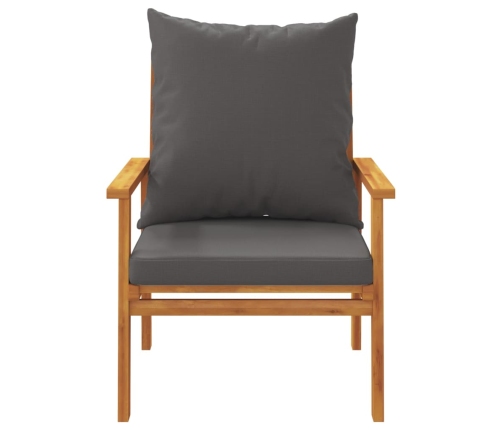 Set de muebles para jardín 3 piezas con cojines madera acacia