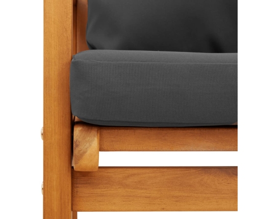 Set de muebles para jardín 3 piezas con cojines madera acacia