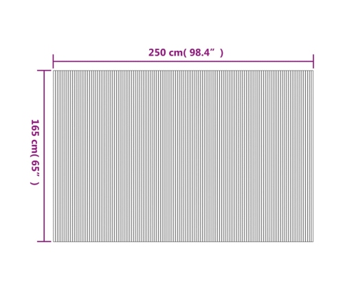 Biombo divisor de bambú negro 165x250 cm