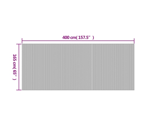 Biombo divisor de bambú negro 165x400 cm