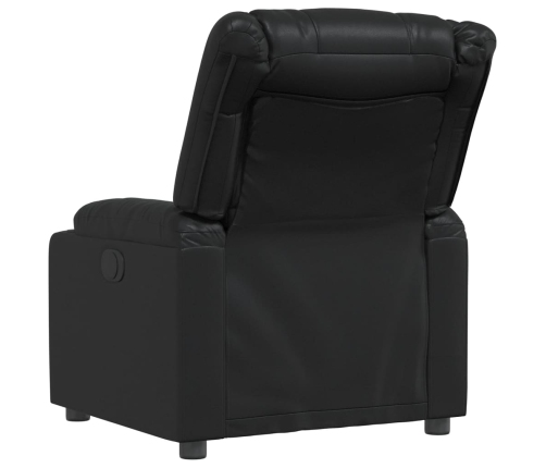 Sillón reclinable de cuero sintético negro