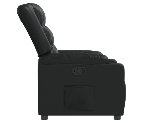 Sillón reclinable de cuero sintético negro