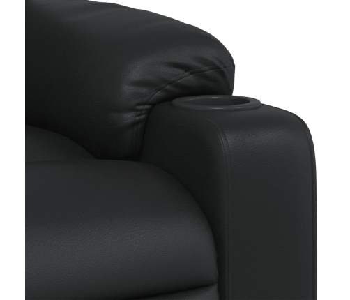 Sillón reclinable de cuero sintético negro