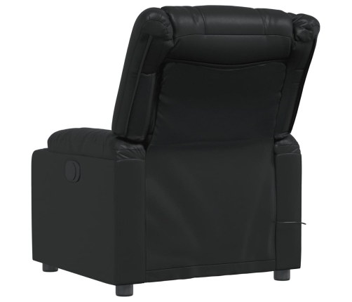 Sillón de masaje reclinable cuero sintético negro