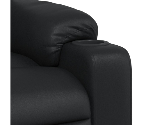 Sillón de masaje reclinable cuero sintético negro