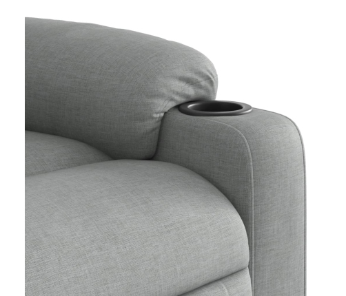 Sillón reclinable de masaje de tela gris claro