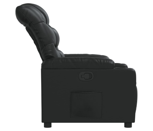 Sillón reclinable de cuero sintético negro