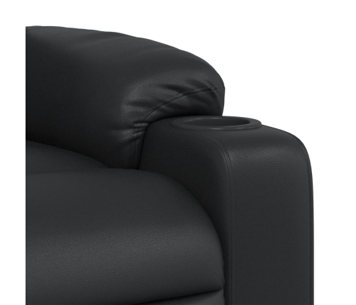 Sillón reclinable de cuero sintético negro