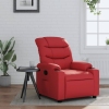 Sillón reclinable de cuero sintético rojo