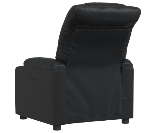 Sillón de masaje reclinable cuero sintético negro