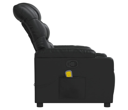 Sillón de masaje reclinable cuero sintético negro