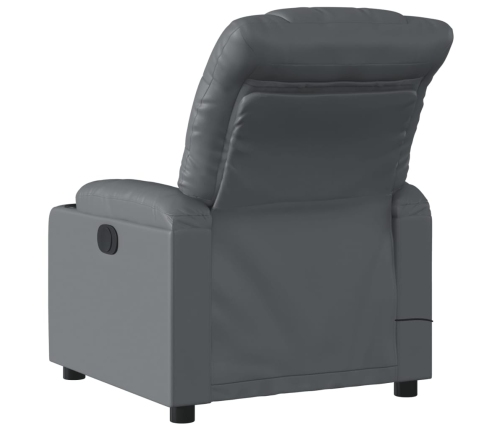 Sillón de masaje reclinable cuero sintético gris