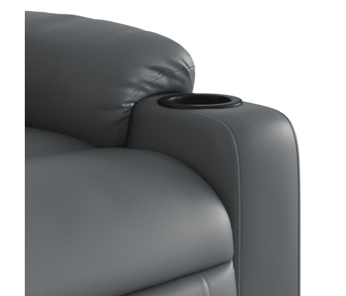 Sillón de masaje reclinable cuero sintético gris