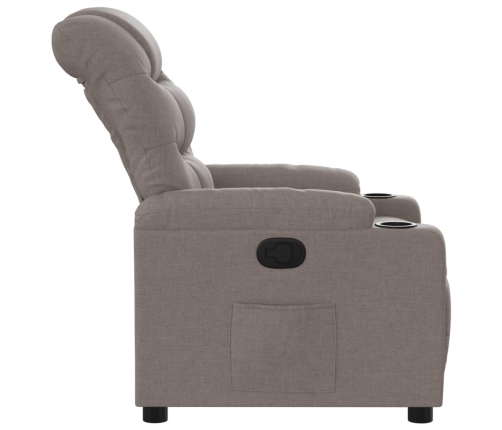 Sillón reclinable de tela gris taupe