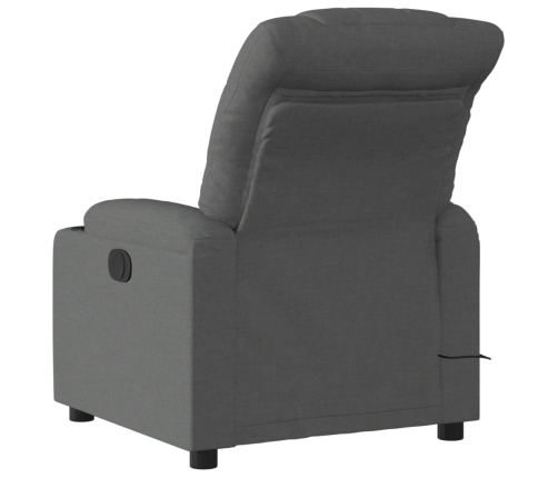 Sillón de masaje reclinable de tela gris oscuro